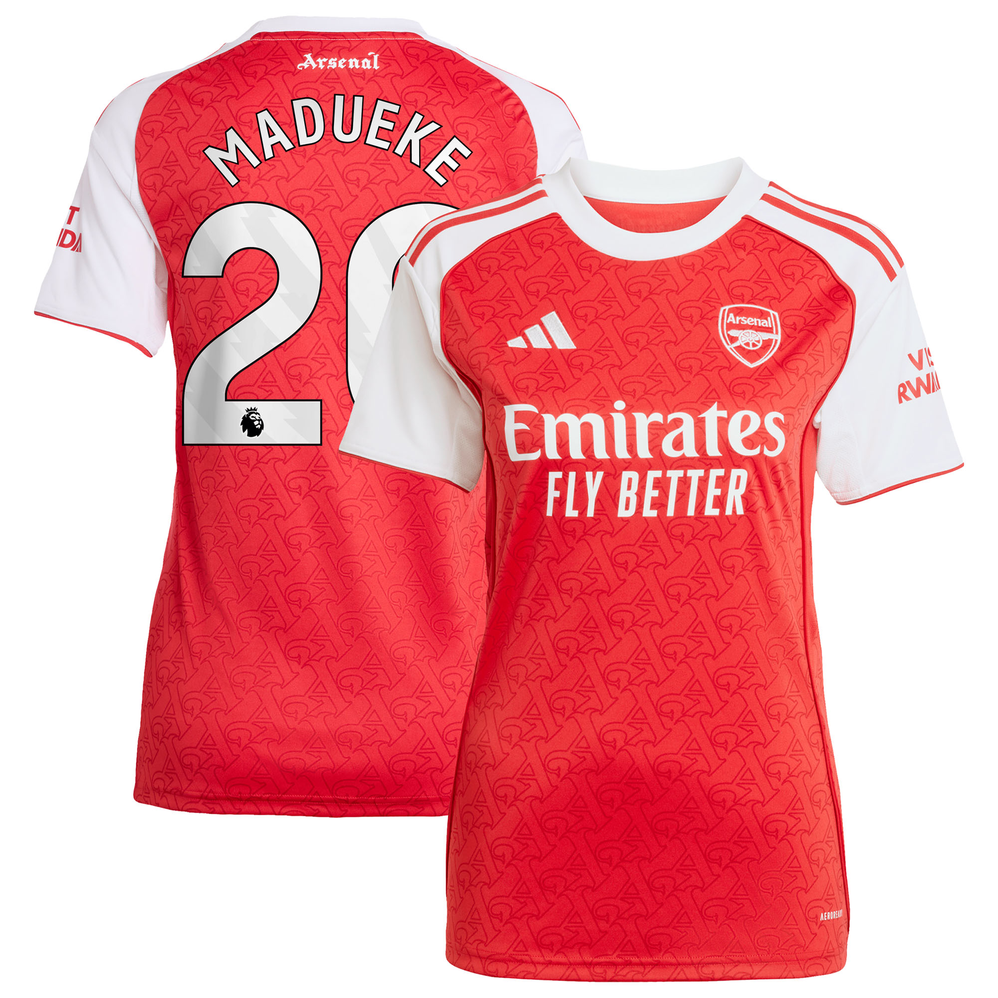 Arsenal adidas Home Shirt 2025-26 - Womens with Madueke 20 printing