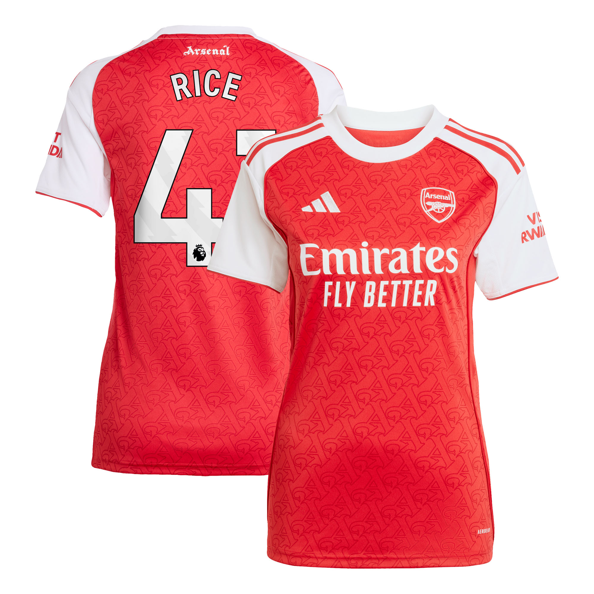 Arsenal adidas Home Shirt 2025-26 - Womens with Rice 41 printing