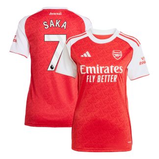 Arsenal adidas Home Shirt 2025-26 - Womens with Saka 7 printing