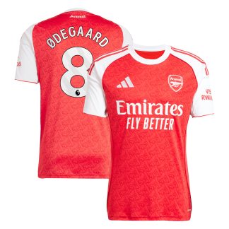 Arsenal adidas Home Shirt 2025-26 with Ødegaard 8 printing