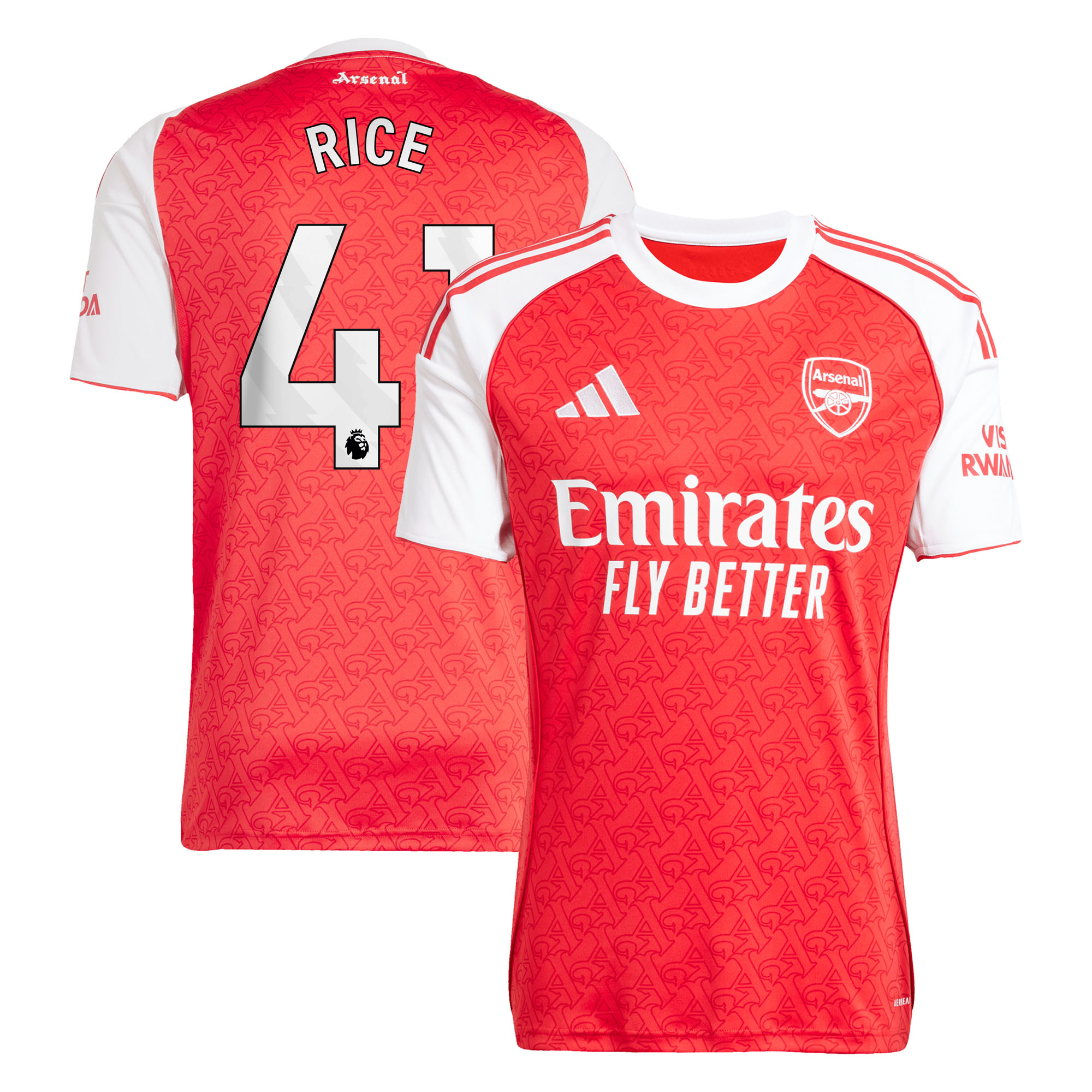 Arsenal adidas Home Shirt 2025-26 with Rice 41 printing