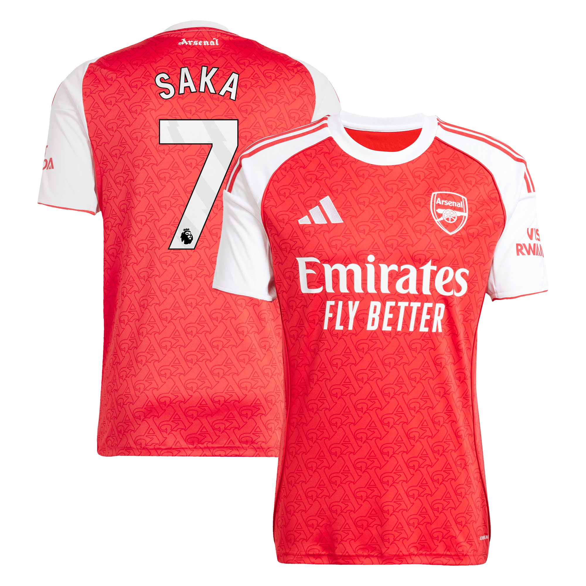 Arsenal adidas Home Shirt 2025-26 with Saka 7 printing