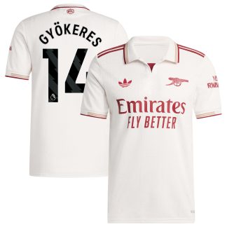 Arsenal adidas Third Authentic Shirt 2025-26 with Gyökeres 14 printing