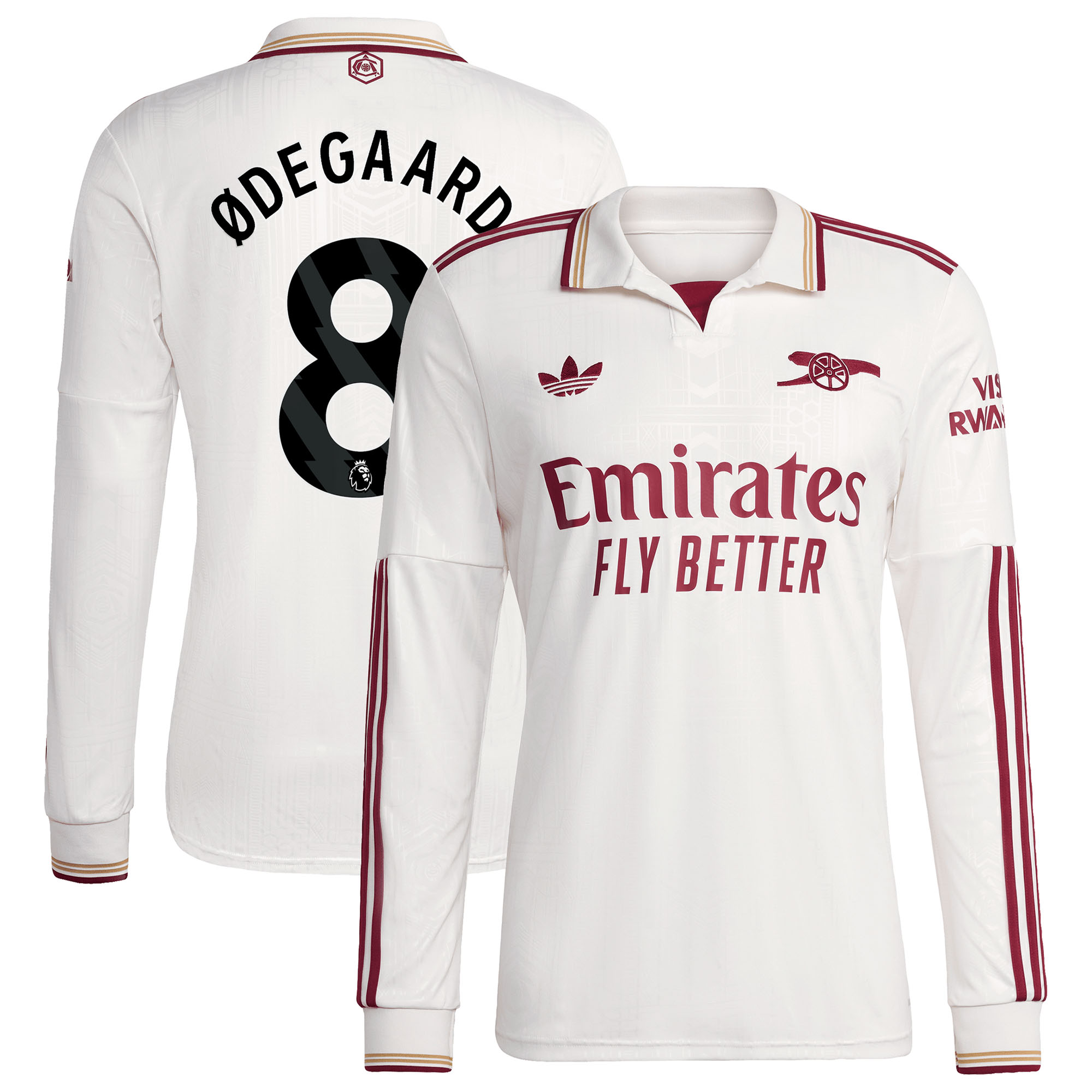 Arsenal adidas Third Shirt 2025-26 - Long Sleeve with Ødegaard 8 printing