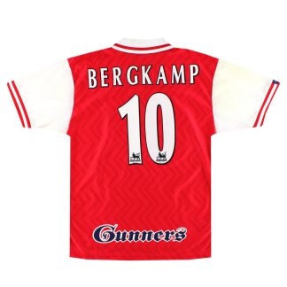 1996-98 Arsenal Nike Home Shirt Bergkamp #10 L - Arsenal / Excellent / Large