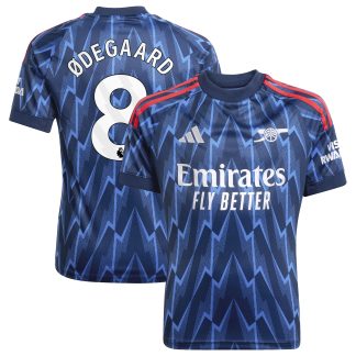 Arsenal adidas Away Shirt 2025-26 - Kids with Ødegaard 8 printing