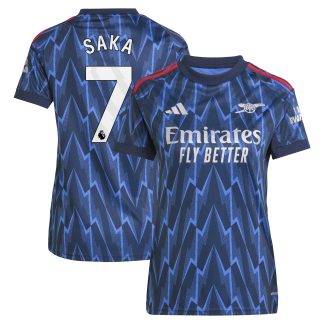 Arsenal adidas Away Shirt 2025-26 - Womens with Saka 7 printing
