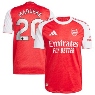 Arsenal adidas Home Authentic Shirt 2025-26 with Madueke 20 printing
