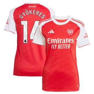 Arsenal adidas Home Shirt 2025-26 - Womens with Gyökeres 14 printing