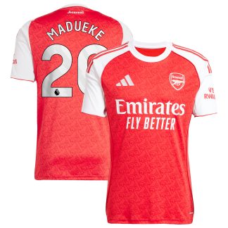 Arsenal adidas Home Shirt 2025-26 with Madueke 20 printing