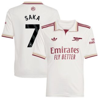 Arsenal adidas Third Shirt 2025-26 - Kids with Saka 7 printing