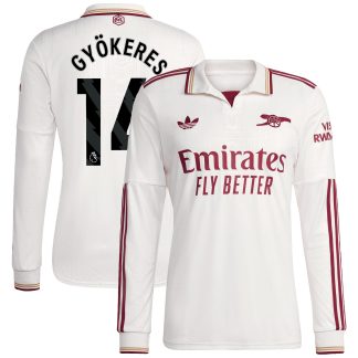 Arsenal adidas Third Shirt 2025-26 - Long Sleeve with Gyökeres 14 printing