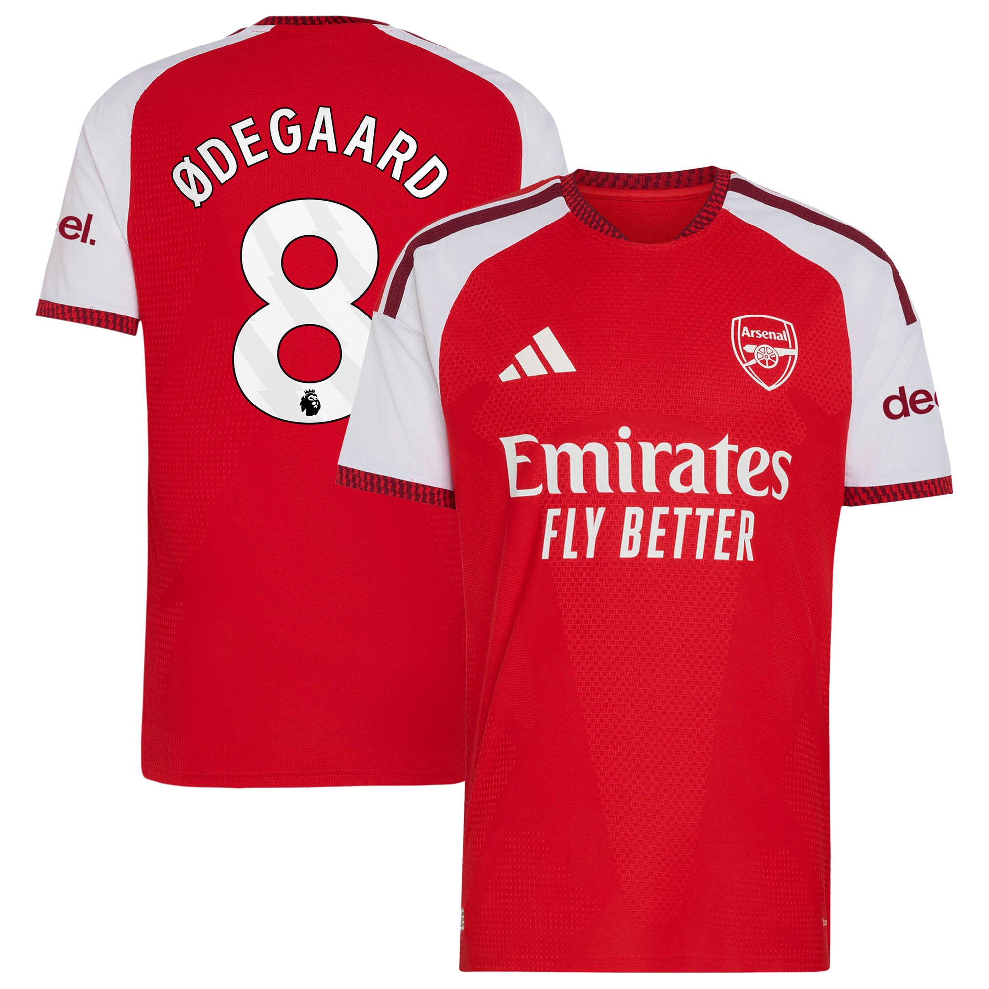 Arsenal adidas Home Authentic Shirt 2026-27 with Ødegaard 8 printing