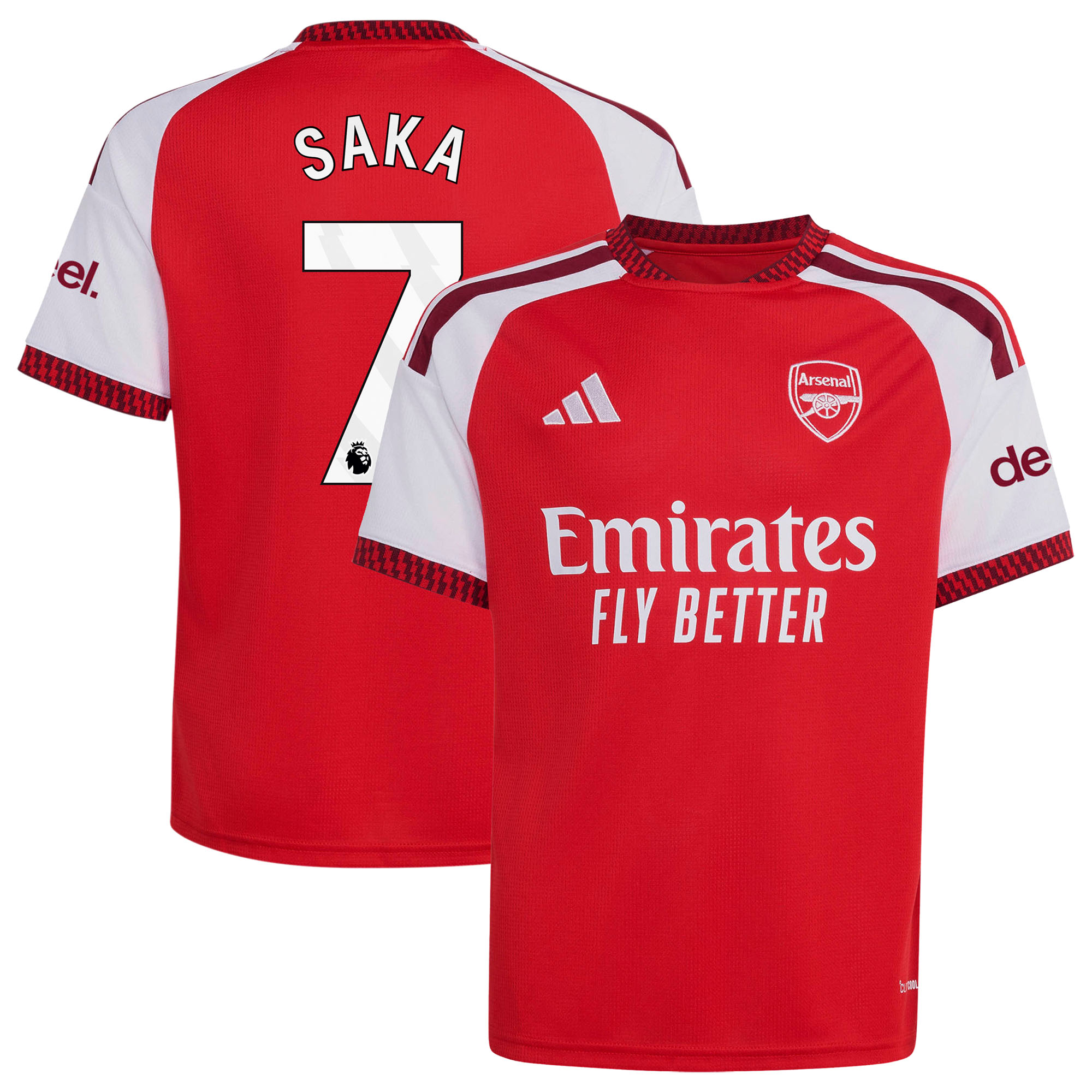 Arsenal adidas Home Shirt 2026-27 - Kids with Saka 7 printing