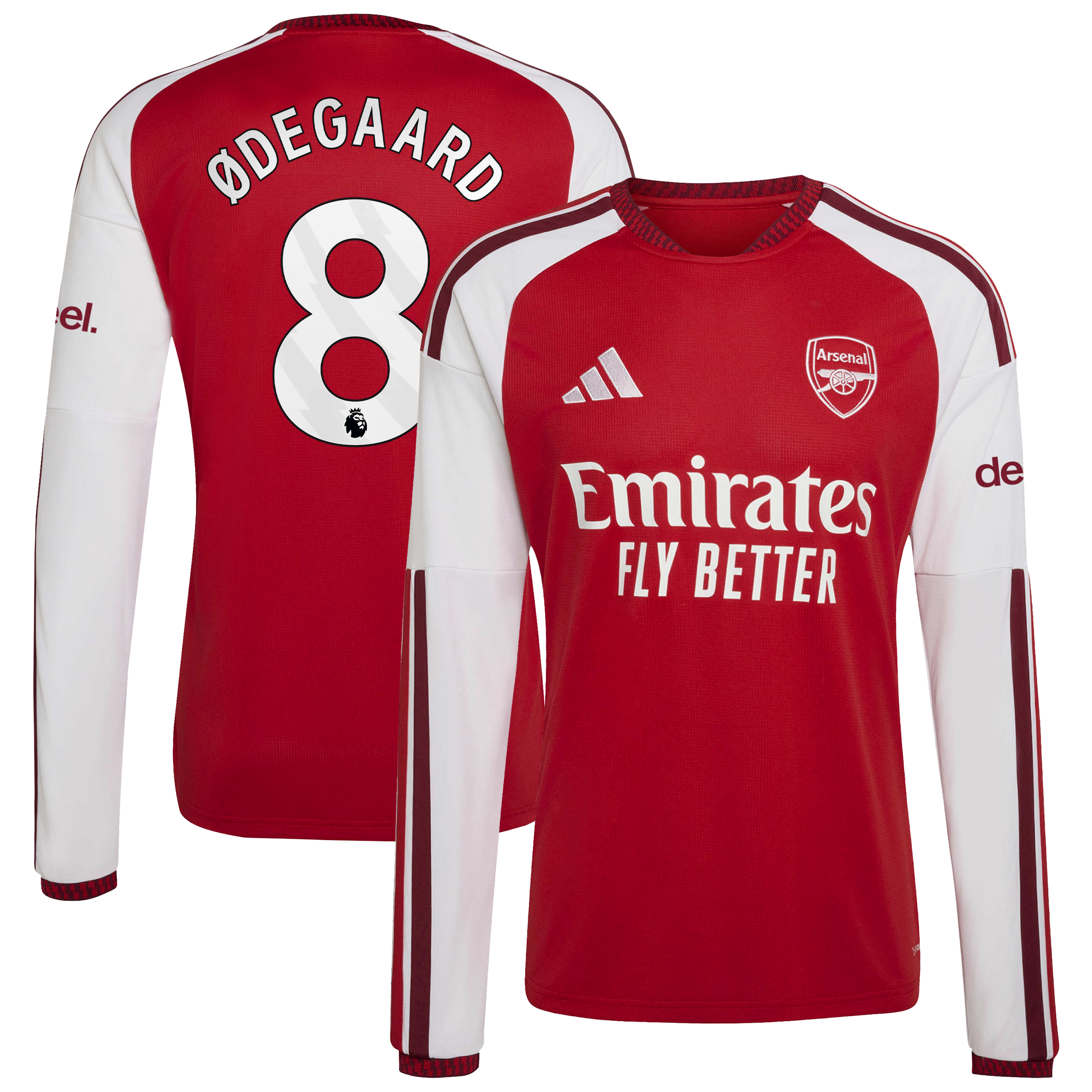 Arsenal adidas Home Shirt 2026-27 - Long Sleeve with Ødegaard 8 printing