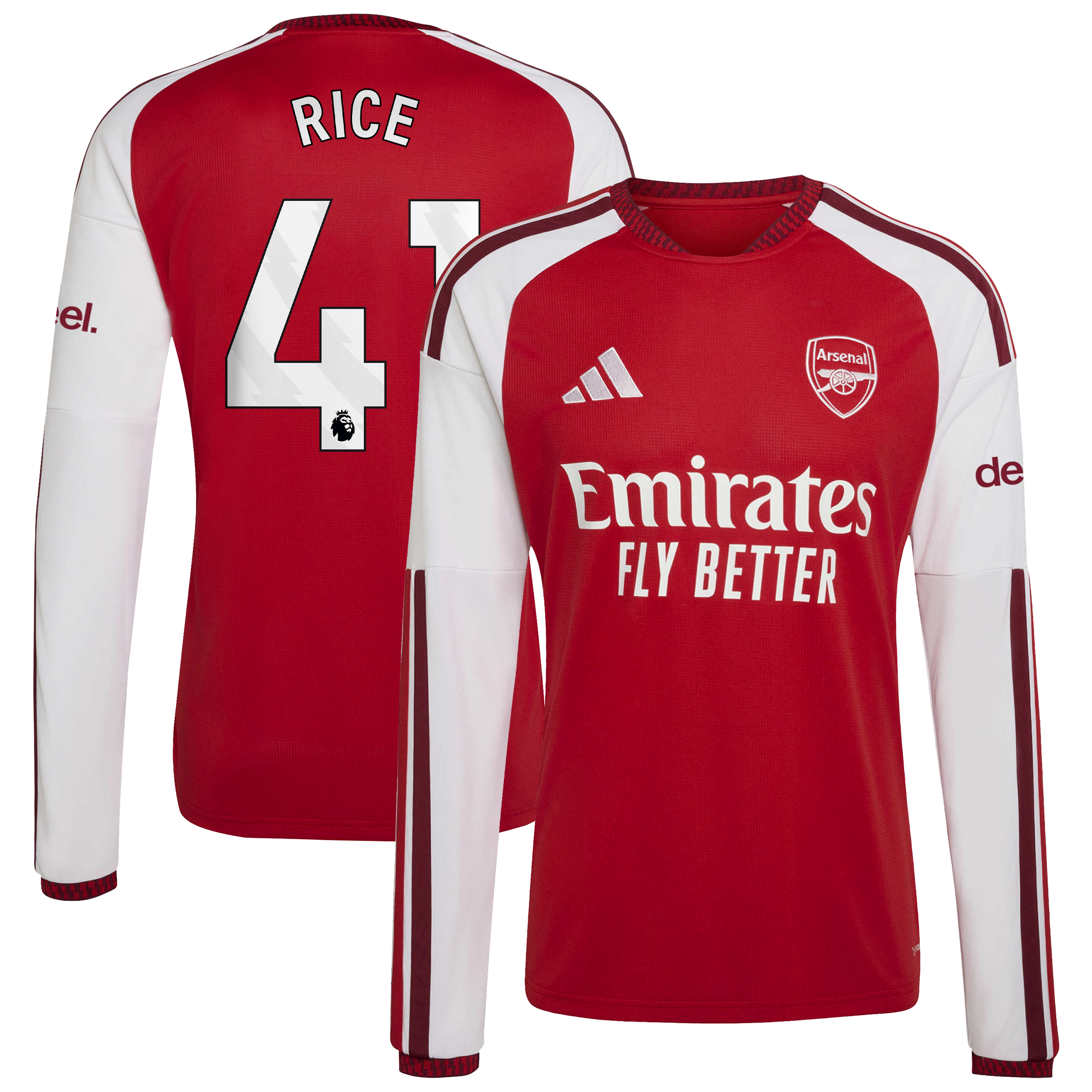 Arsenal adidas Home Shirt 2026-27 - Long Sleeve with Rice 41 printing