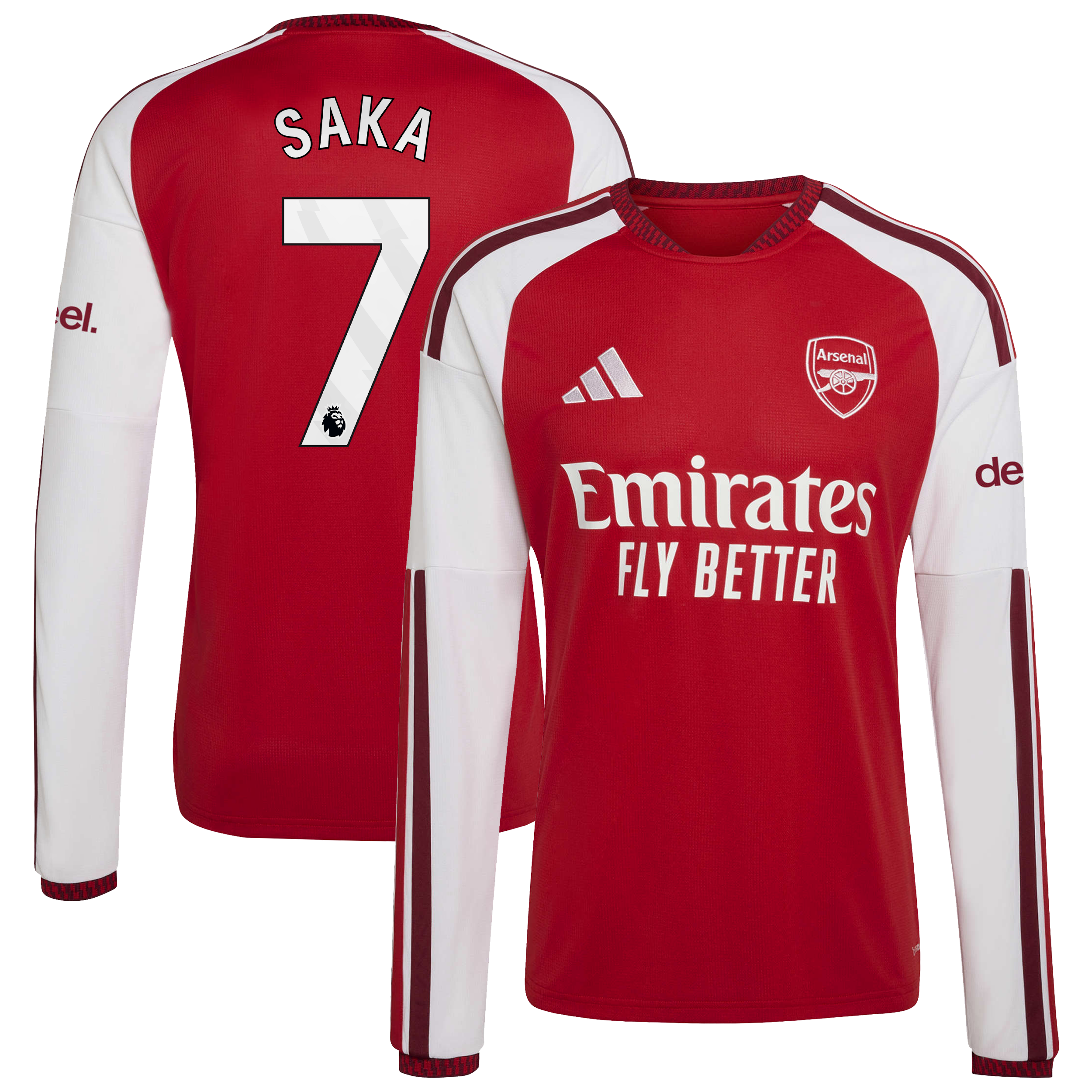 Arsenal adidas Home Shirt 2026-27 - Long Sleeve with Saka 7 printing