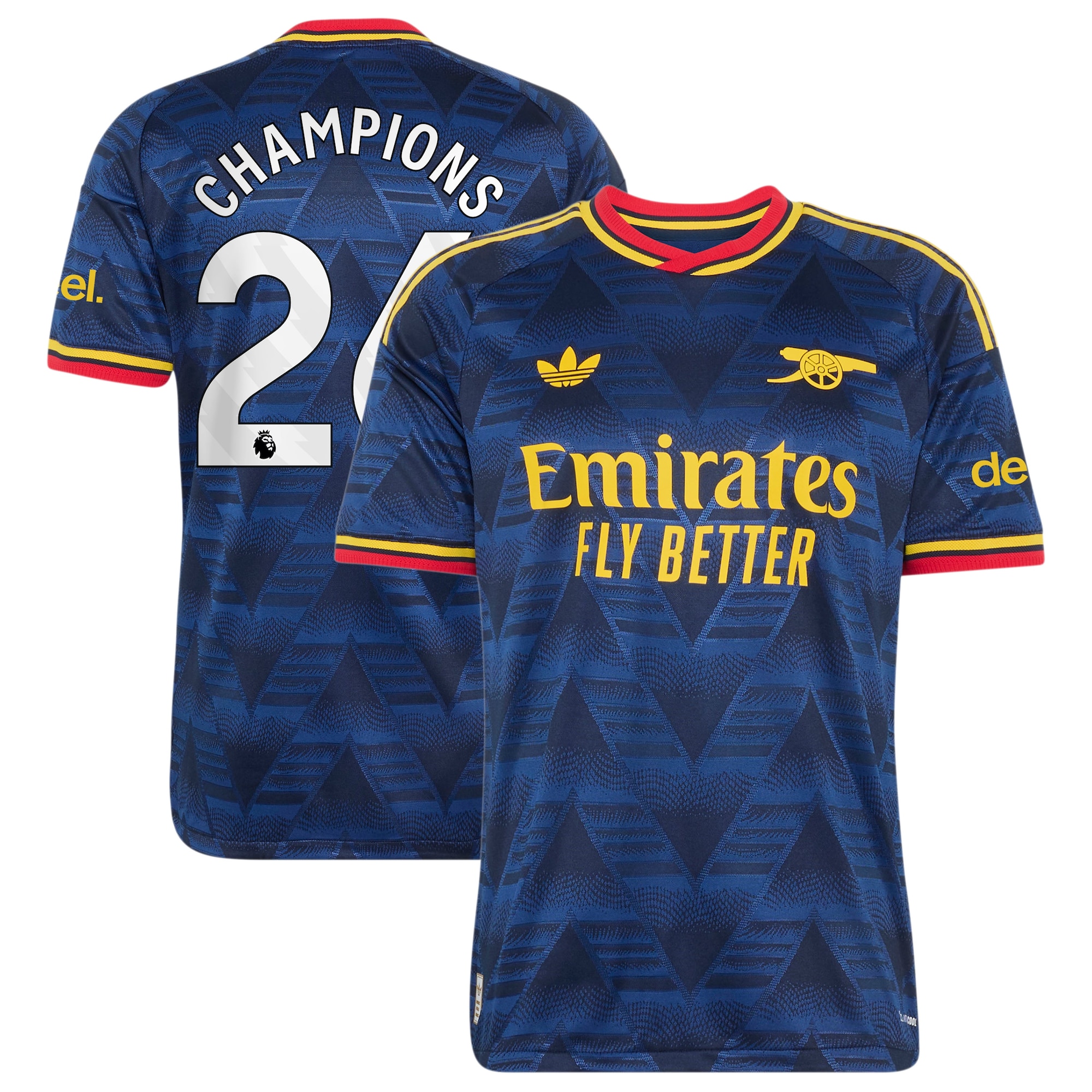 Arsenal adidas Away Authentic Shirt 2026-27 with Champions 26 printing