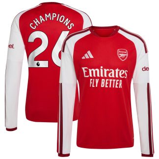 Arsenal adidas Home Shirt 2026-27 - Long Sleeve with Champions 26 printing