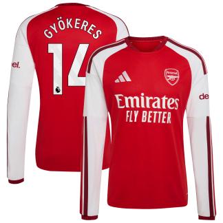 Arsenal adidas Home Shirt 2026-27 - Long Sleeve with Gyökeres 14 printing