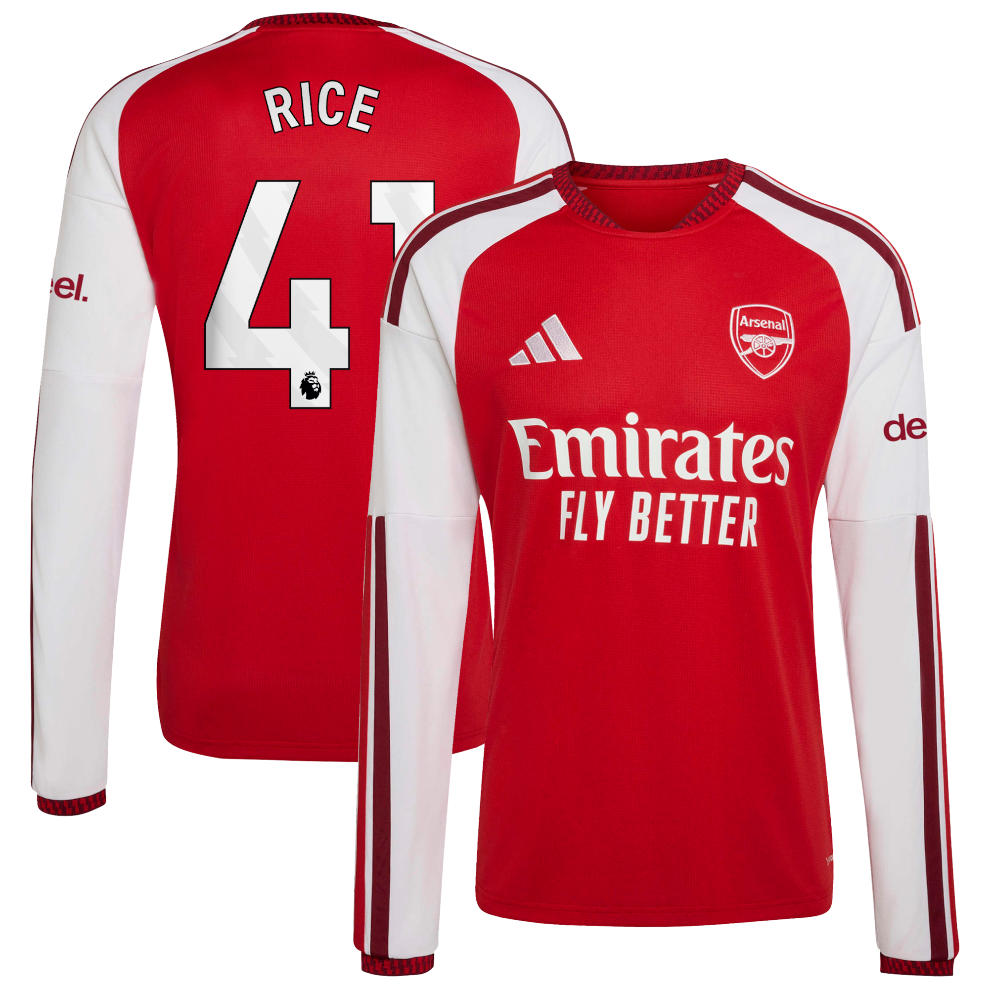 Arsenal adidas Home Shirt 2026-27 - Long Sleeve with Rice 41 printing