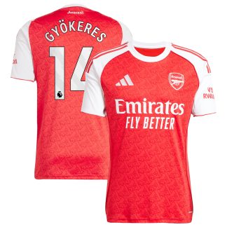Arsenal adidas Home Shirt 2025-26 with Gyökeres 14 printing
