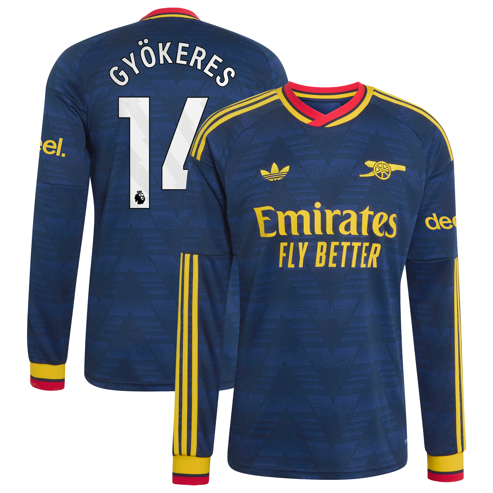 Arsenal adidas Away Shirt 2026-27 - Long Sleeve with Gyökeres 14 printing