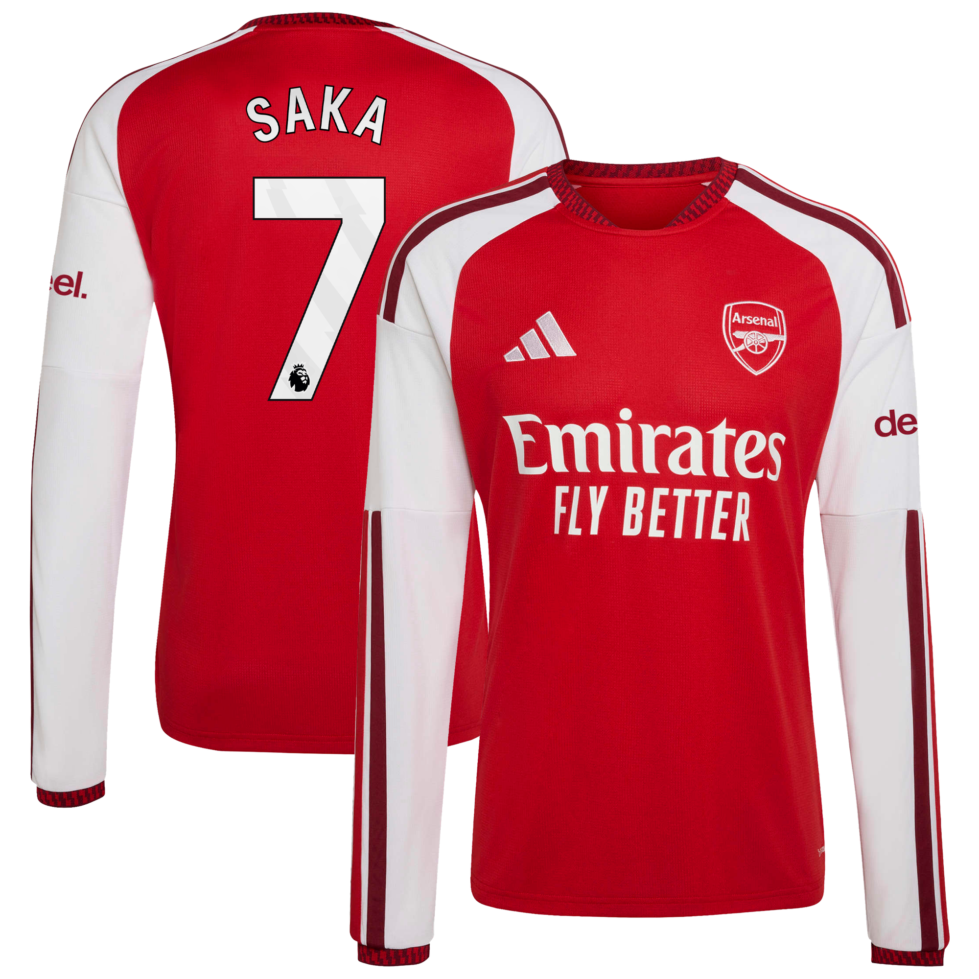 Arsenal adidas Home Shirt 2026-27 - Long Sleeve with Saka 7 printing